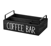 Ymxygz Coffee Station Organizer Wooden Coffee Bar Holder Desktop Storage Basket Condiment Organizer Kitchen Storage Basket for Napkin, Coffee Capsules