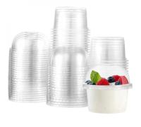 Ymxygz Dessert Cups with Lids, 50 Pcs Transparent Dessert Cups Parfait Appetizer Cup Dessert Serving Bowl for Pudding Mousse