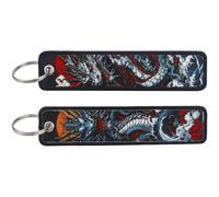 Ymxygz Dragon Embroidery Key Fobs Japanese Keychain Art Keychains Keychain Pendant for Motorcycles Cars Key Rings Accessories