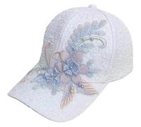 Ymxygz Flower Embroidery Baseball Cap, Breathable Lace Flower Duckbill Cap, Adjustable Sunscreen Leisure Hat Sports Hat Visor Cap for Beach Party Vacation