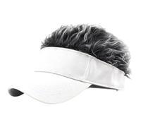 Ymxygz Mens Visor Cap with Fake Hair Novelty Golf Hats Wig Hat Spiked Adjustable Baseball Cap