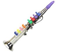 Ymxygz Musical Wind Instruments Clarinet for Kids Toddlers Abs Metallic Gold Clarinet with 8 Colored Keys