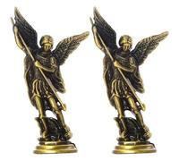 Ymxygz Saint Michael Figurine Zinc Alloy Ctafts the Archangel Defeating Satan Guardian Statues for Home Office Desktop