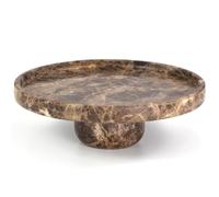 YMXYJM 9.8''Marble Decorative Tray with Ball Feet,Brown