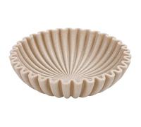 YMXYJM Large Decorative Bowl, Modern Handicraft Bowls for Home Decor, Decorative Fruit Bowl for Kitchen Counter, Ruffle Decor, Stylish Key Bowl for Entry Table, Artificial Stone Beige