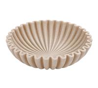 YMXYJM Large Decorative Bowl, Modern Handicraft Bowls for Home Decor, Fruit Bowl for Kitchen Counter, Ruffle Decor, Stylish Key Bowl for Entry Table, Artificial Stone Beige
