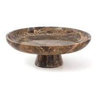 YMXYJM Natural Marble Fruit Bowl, Pedestal Bowl,Brown