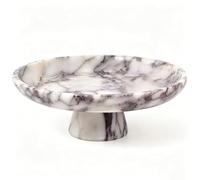 YMXYJM Natural Marble Fruit Bowl, Pedestal Bowl,Calacatta Viola