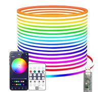 YMY 5V USB RGBIC Neon Strip Light, IP67 Waterproof RGB LED Decor Light, DIY Dynamic Rope Light Strip with APP/Remote Control Dual Control for Indoor Outdoor Decoration (3M RGBIC 360° Neon Strip)