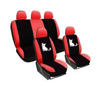 YMYGCC Car Seat Covers Cute Cat Printed Universal Seat Covers for Car Front/Full Car Seat Cover 2/4/9PCS Car Seat Protection Covers Car Seat Protector(Red (5 full seat))