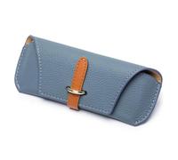 YMYGCC Genuine Leather Reading Glasses Bag Case For Man Women Sunglasses Storage Holder Pouch Eyeglasses Box Eyewear Protector(Blue)