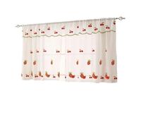 YMYGCC Rustic Cherry Embroidered Lace Mini Valance Window Curtain Required Short Sheer For Country Style Decor(250x107cm)