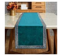 YMYGCC Table Runner Teal Table Runners Modern Geometric Luxury Bed Runner Cloth Rectangle Soft Dining Table Decoration For Wedding Party 73 (Color : Teal, Size : 33x274cm)