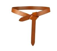 YMYGCC Women Skinny Knot Belts Free Adjustable Stretch Belt Cinch Waist Band Soft Leather Cinch Tie up for Ladies Dress Jumpsuit Long Shirt Long Coat Decoration (Brown)