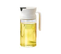 YMYL Auto Flip Olive Oil Dispenser Bottle, 18.6 OZ Leakproof Oil Bottle for Kitchen, Glass Condiment Container with Auto-Open Lid & Non-Drip Spout for Soy Sauce, Syrup, Vinegar (Spout Lid-Grey)