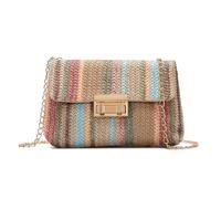 YMYL Women's Striped Straw Clutch Bag Summer Boho Beach Crossbody Bag Small Raffia Envelope Shoulder Purse for Vacation Travel