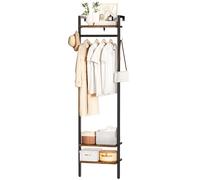 YMYNY Coat Rack Wall Mounted, 180CM Tall Freestanding Clothes Rack, Garment Rack, Heavy Duty Closet Organizer,Industrial Clothes Stand for Coats, Hats & Scarves Entryway Bedroom Rustic Brown HGR003H