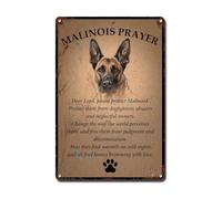 Ymyoo Metal Sign Tin Sign Vintage Wall Art Belgian Malinois Dog Prayer Inspirational Wall Art For Room 12×16 Inches