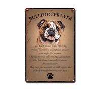 Ymyoo Metal Sign Tin Sign Vintage Wall Art Bull Dog Dog Prayer Gardening Poster For Pub 8×12 Inches