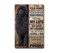 Ymyoo Metal Sign Tin Sign Vintage Wall Art I Am Your Friend Gift for poodle Black Lovers Vintage Wall Art Prints Decor Outdoor for Restaurant 8 * 12inches