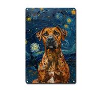 Ymyoo Metal Sign Tin Sign Vintage Wall Art Rhodesian Ridgeback Starry Night Ridgeback Majestic Ridgeback in A Night Sky for Home Safari and Seasonal Displays Waterproof Aluminum 12×16 Inches