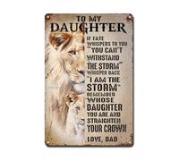 Ymyoo Metal Sign Tin Sign Vintage Wall Art to My Daughter If Fate Whispers to You You Can't Withstand The Rainstorm Whisper Back I Am The Rainstorm Tin Signs Gardening for Gift 8x12inches