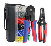 YMYP Ferrule Crimping Tool AWG 23-7 (0.25mm²-10mm²), Hexagonal Crimper Plier with Wire Stripper & 1900Pcs End-Sleeves Terminals Kit