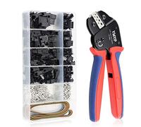YMYP Open Barrel Terminal Wire Crimping Tool with 590PCS JST-SM Connectors Kit- 24-16 AWG (0.25-1.5mm²) Crimper for AMP-TE 2.8/4.0/4.8/6.3 JST-SM2.54/XH2.54/VH3.96 & Molex (DX-YM-58BS+590PCS)
