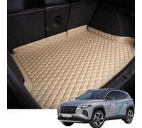 YMYQF Boot Mat, Boot Liner for Hyundai Tucson Plug-in Hybrid/NX4 PHEV 2021 2022 2023 2024 2025, Non-Slip Scratch-Resistant Leather Boot Mats, Car Accessories, Beige