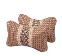 YMZ 2 Piece Car Seat Universal Headrest Neck Pillow Seat Small Headrest Car Interior Accessories Jewelry (Brown)