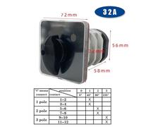 YMZ12-32/3 Four Position 0-3 Changeover Selector 32A Three Poles Silver Contact Cam Switch LW31 1Pcs
