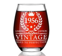 Ymzkpoa 69th Birthday Gifts for Women,Mom,Wife,Friends,Coworker,Sister,Employee,Vintage 1956 Stemless Wine Glass,1956 Birthday Party Decorations 69 Year Old Gift for Retirement Christmas -101