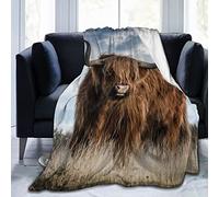 YNAHWT Scotland Highland Cow Throw Blanket Super Soft Cozy Scottish Farm Animals Blanket Couch Sofa Bed Living Room Decor Blankets for Adults All-Season 50'' X 40''