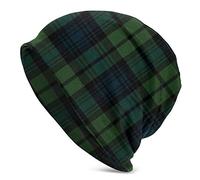 YNAHWT Scottish Tartan Plaid Beanie Cap Stretch Beanie Hat Casual Skullcap Large Baggy Oversized Knit Hat for Daily Travel Hiking Running