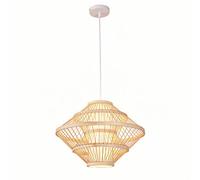 YNAHZAOK Chinese Bamboo Woven Pendant Light for Restaurant Bamboo Art Lighting Fixture with Adjustable Suspension Line Japanese Bedroom Living Room Decorative Crafts Lamp Vintage Hand Woven Lampshade