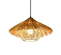 YNAHZAOK Creative Rattan Art Lampshade Personalized Hot Pot Restaurant Pendant Light Fixture Retro Southeast Asian Bamboo Rattan Ceiling Hanging Lamp for Kitchen Island Hand Woven Foyer Pendant Lamp