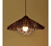 YNAHZAOK Creative Rattan Art Lampshade Personalized Hot Pot Restaurant Pendant Light Fixture Retro Southeast Asian Bamboo Rattan Ceiling Hanging Lamp for Kitchen Island Hand Woven Foyer Pendant Lamp