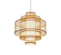 YNAHZAOK Restaurants Chinese Style Pendant Light Fixture Bamboo Weaving Chandeliers with Adjustable Suspension Line Natural Bamboo Art Hanging Ceiling Lights Vintage Japanese-Style Hanging Lamp