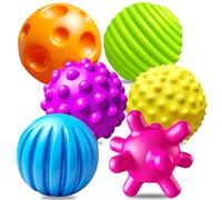 Ynanimery 6 Pack Sensory Balls for Toddlers, Soft Multi Baby Ball Set, Infant Squeeze Toys with Bright Colors Textures, Sensory Balls for Babies, Gifts