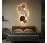 YNAYGDIUGD 3D Wall Sculpture Art with LED Lighting, Modern Luminous Mural Decor, Crystal Porcelain Wall Hanging for Living Room, Entryway Wall Accent