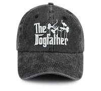 Ynbnzneng The Rodfather Pugfather Dogfather Grilfather Hats for Men, Adjustable Embroidered Dad Baseball Cap, Black, One size