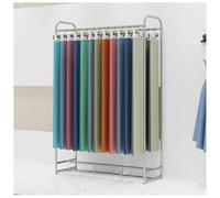 YNBSHGAA Adjustable Double-Sided Stainless Steel Fabric Display Rack, Floor-Standing Organizer for Boutique, Retail Store, Exhibition - Versatile Sample Display Shelves,6-Silver-a-120X40X180CM