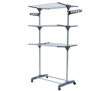 YNBSHGAA Clothes Drying Rack Collapsible Laundry Rack Stand, Metal Storage Organizer Display Rack Folding Clothes Rail, Rolling Garment Drying Station Hanger with Wheels, Blanket