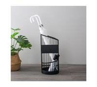 YNBSHGAA Double-Layer Metal Umbrella Stand, Creative Iron Bucket For Short & Long Umbrellas, Stylish Corridor Nizer ,Noir-55x20cm