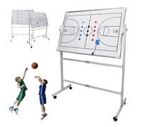YNBSHGAA Double-Sided Wheeled Tactics Board for Coaches, Height Adjustable, for Soccer Basketball Football Training & Game Strategy,Basketball