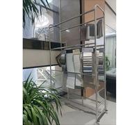 YNBSHGAA Fabric Sample Display Rack, Floor-Standing Metal Organizer for Scarves & Underwear, Retail Textile Stand for Boutiques & Exhibitions,6-Silver-a-120X40X180CM