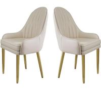 YNBSHGAA Kitchen Dining Room Chairs Set of 2 Modern Microfiber Leather Upholstered Dining Chairs with Metal Legs and Ergonomic Backrest for Living Room Dining Room Bedroom,A-One Size