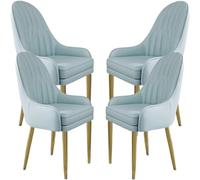 YNBSHGAA Kitchen Dining Room Chairs Set of 4 Modern Microfiber Leather Upholstered Dining Chairs with Metal Legs and Ergonomic Backrest for Living Room Dining Room Bedroom,0-J-One Size