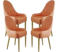 YNBSHGAA Kitchen Dining Room Chairs Set of 4 Modern Microfiber Leather Upholstered Dining Chairs with Metal Legs and Ergonomic Backrest for Living Room Dining Room Bedroom,0-C-One Size