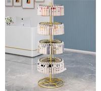 YNBSHGAA Metal Round Sock Display Rack - 3/4/5/6 Tier Floor Standing Retail Stand for Commercial Clothing Store, Ideal for Handbags, Wreaths, Hats, Scarves, Jewelry & Crafts,Gold-4th floor